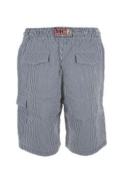 Bermuda in lino a righe con coulisse