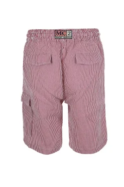 Bermuda in lino a righe con coulisse