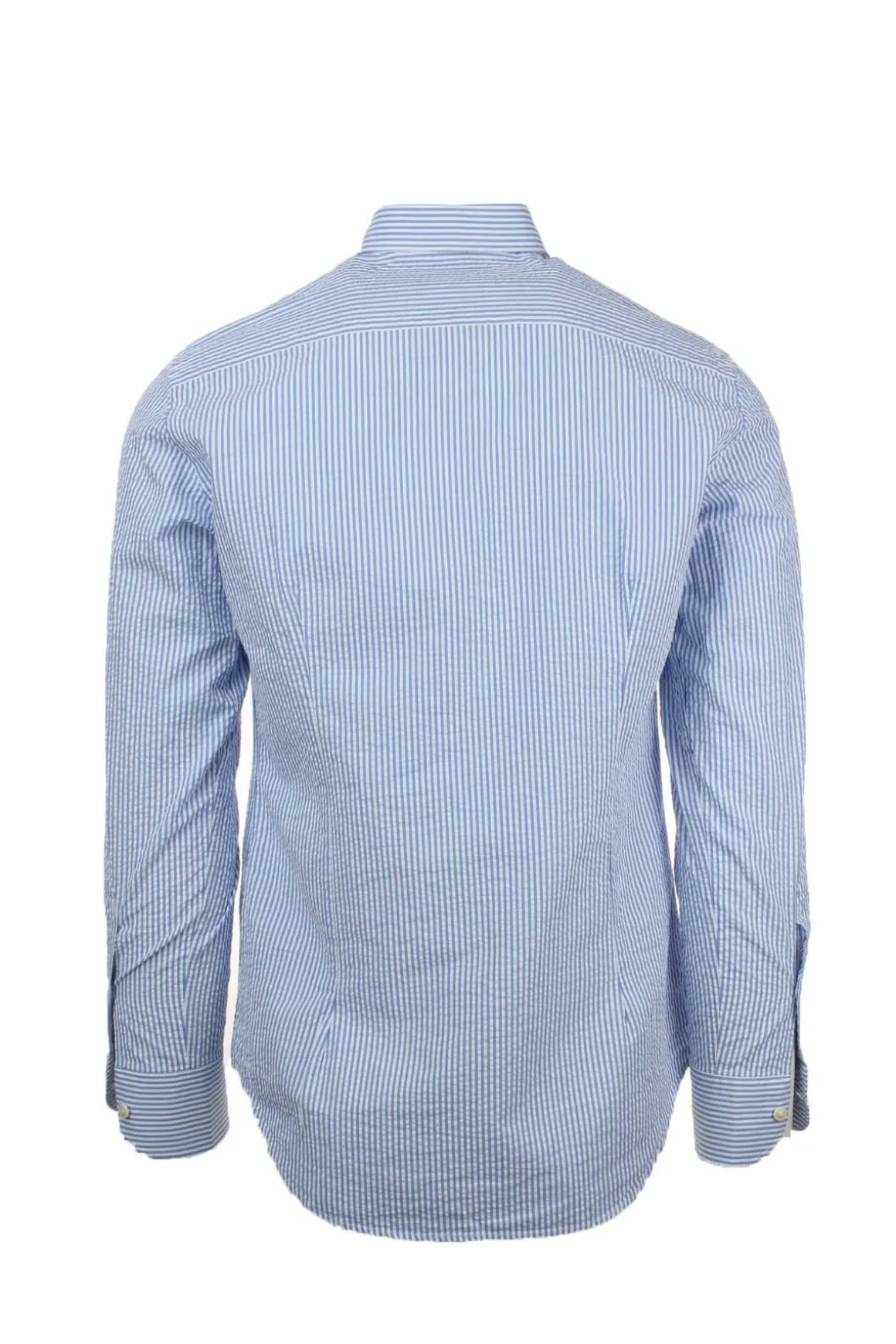 Camicia a righe in cotone seersucker