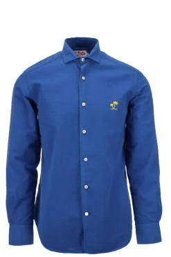 Camicia a righe in cotone seersucker