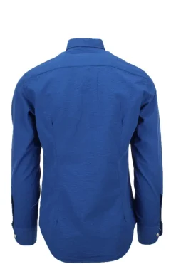 Camicia a righe in cotone seersucker