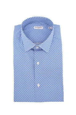 Camicia in cotone micro fantasia