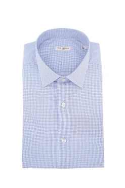 Camicia in cotone micro fantasia