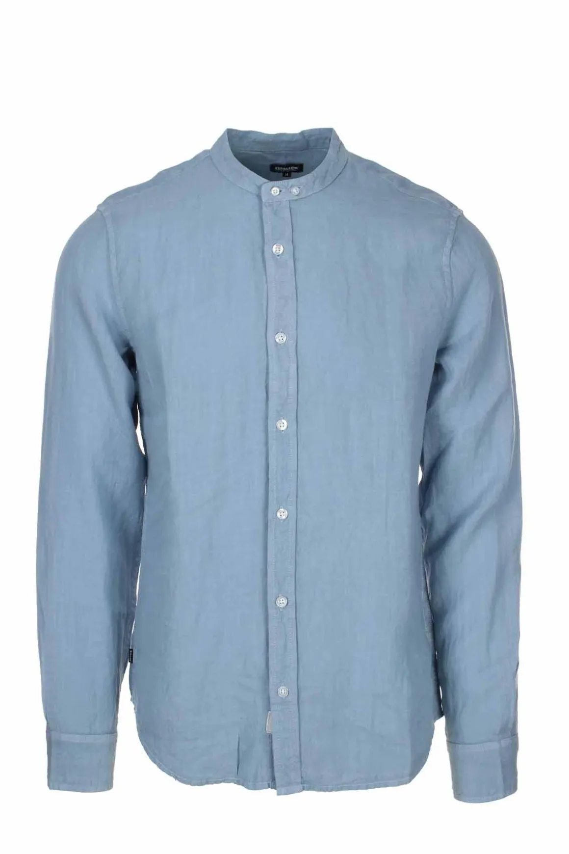 Camicia lino manica lunga collo coreana