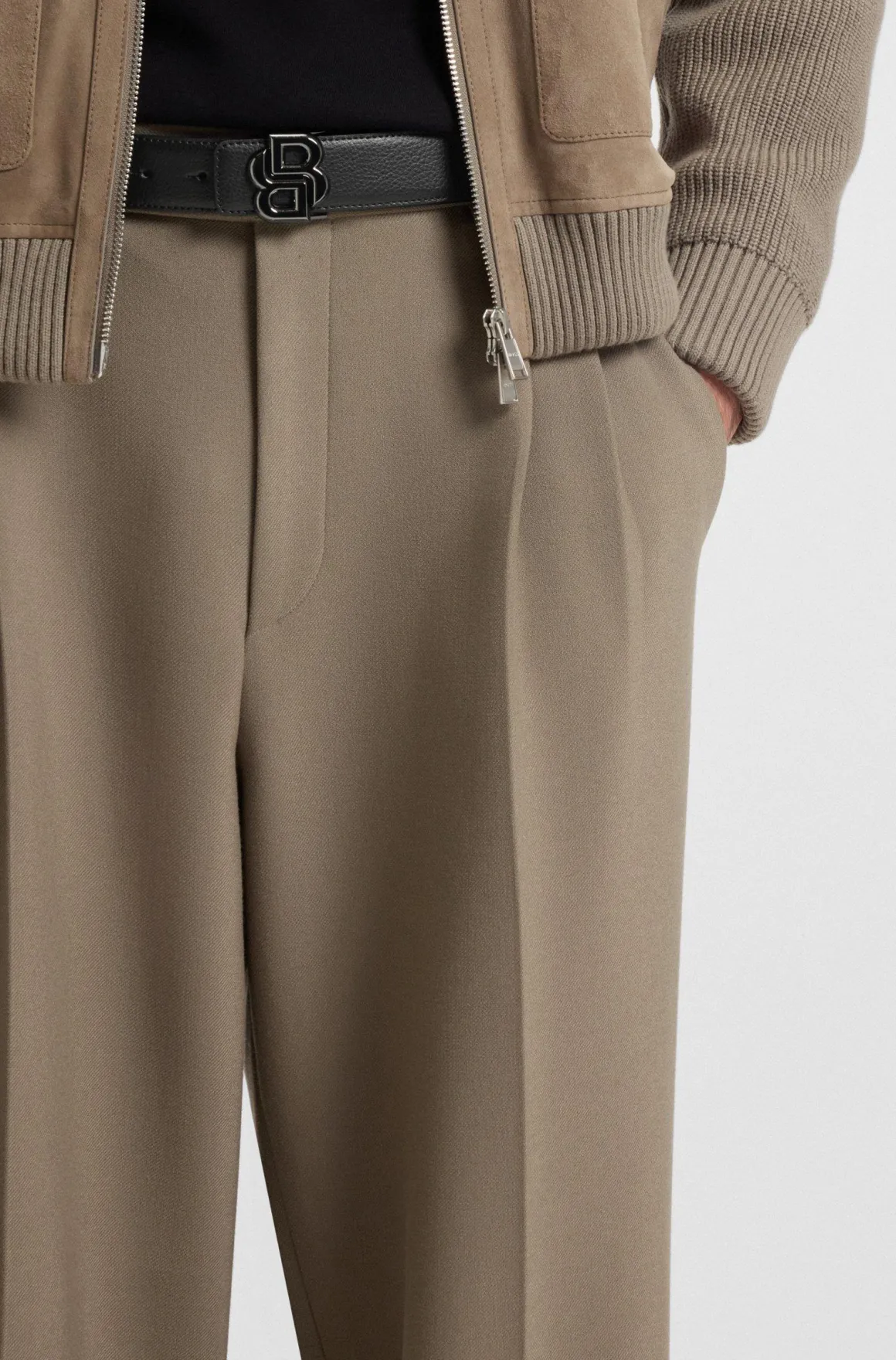 Cintura uomo reversibile con fibbia logo doppia B