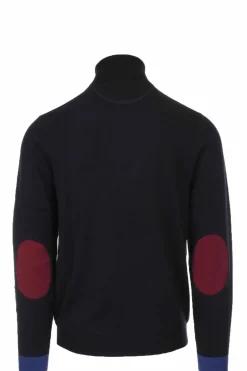 Dolcevita in lana con toppe in contrasto