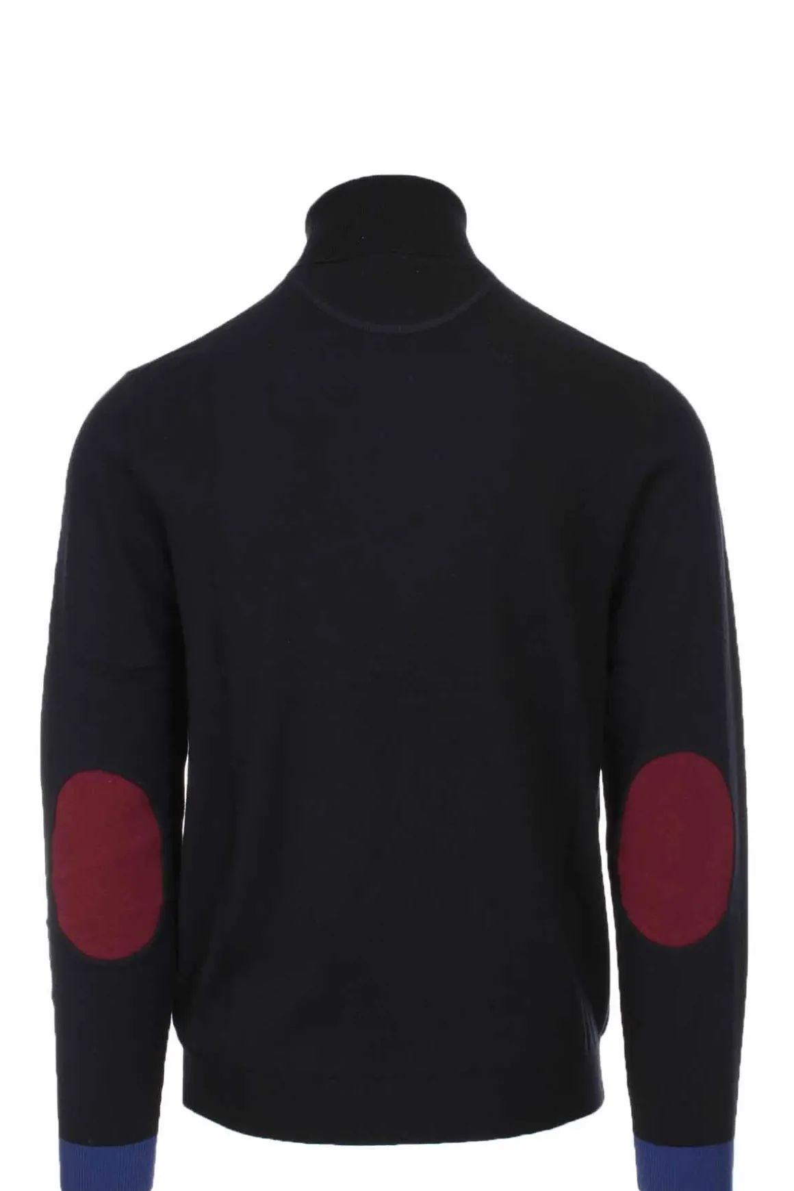 Dolcevita in lana con toppe in contrasto