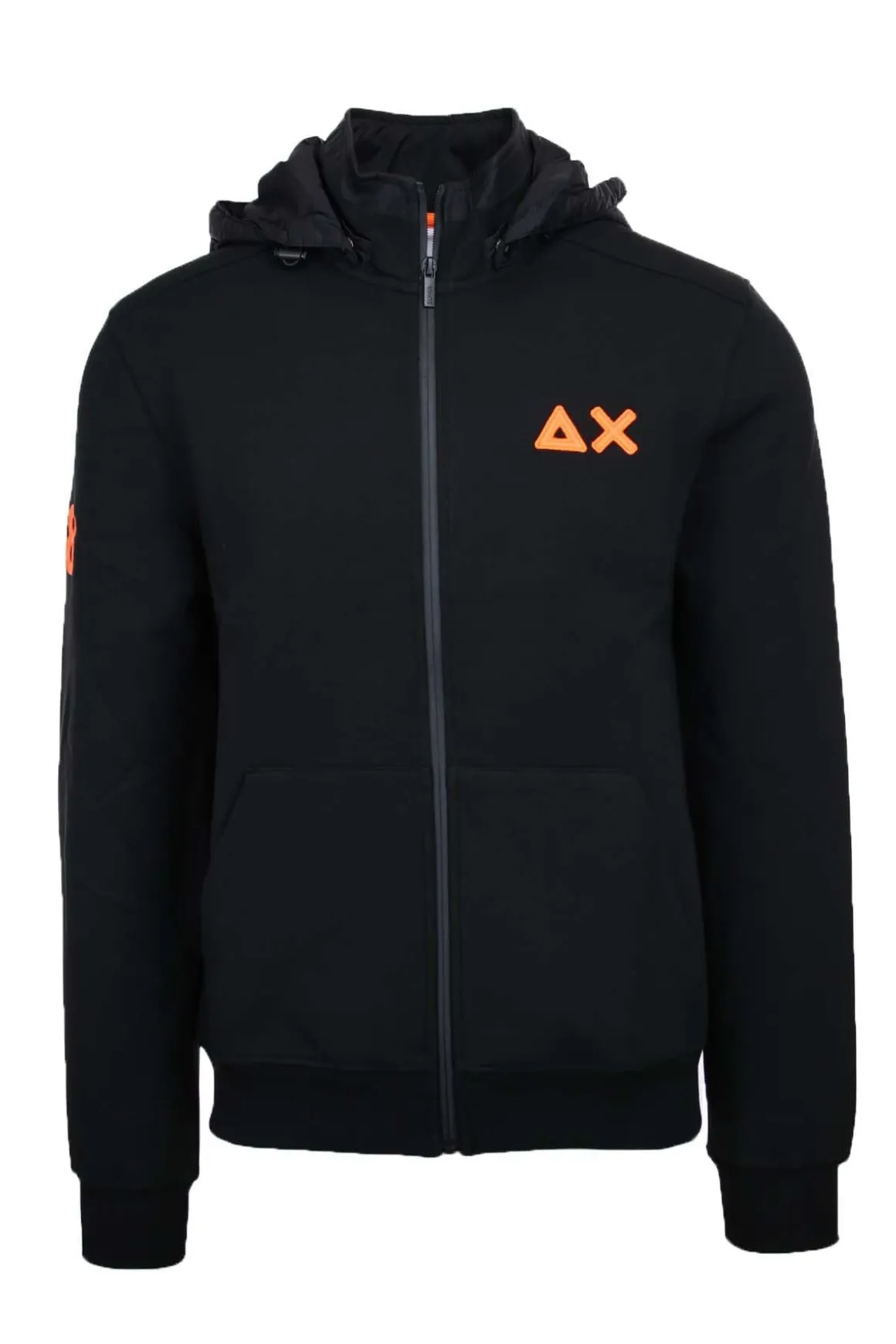 felpa cardigan zip con cappuccio