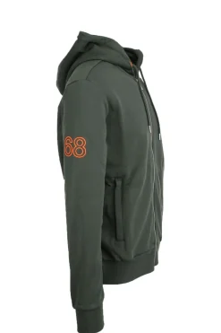 felpa cardigan zip con cappuccio