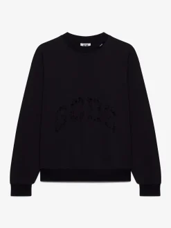 Felpa girocollo con logo in tinta effetto used