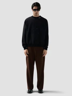 Felpa girocollo con logo in tinta effetto used