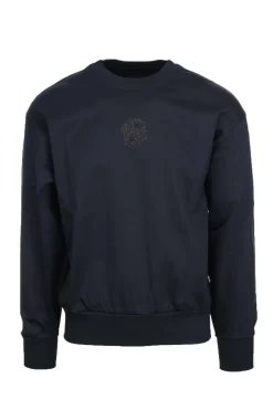 Felpa girocollo con logo glitterato