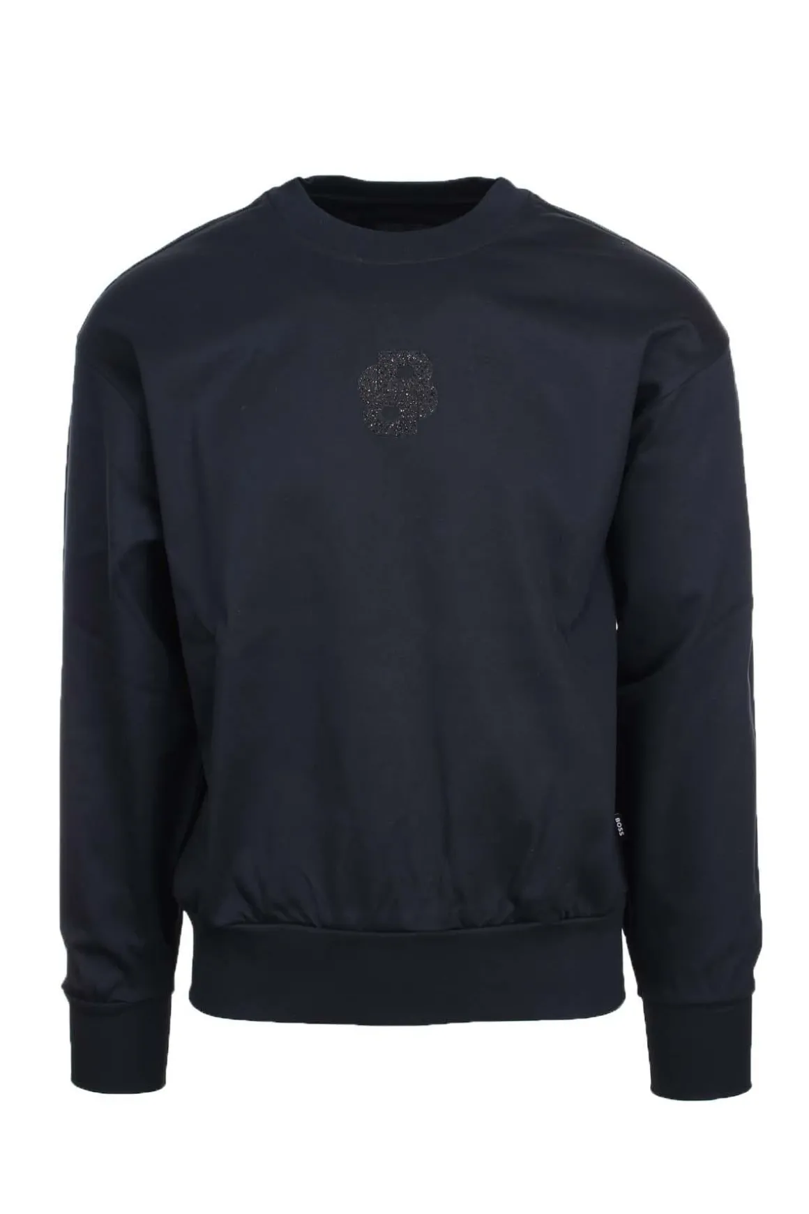 Felpa girocollo con logo glitterato