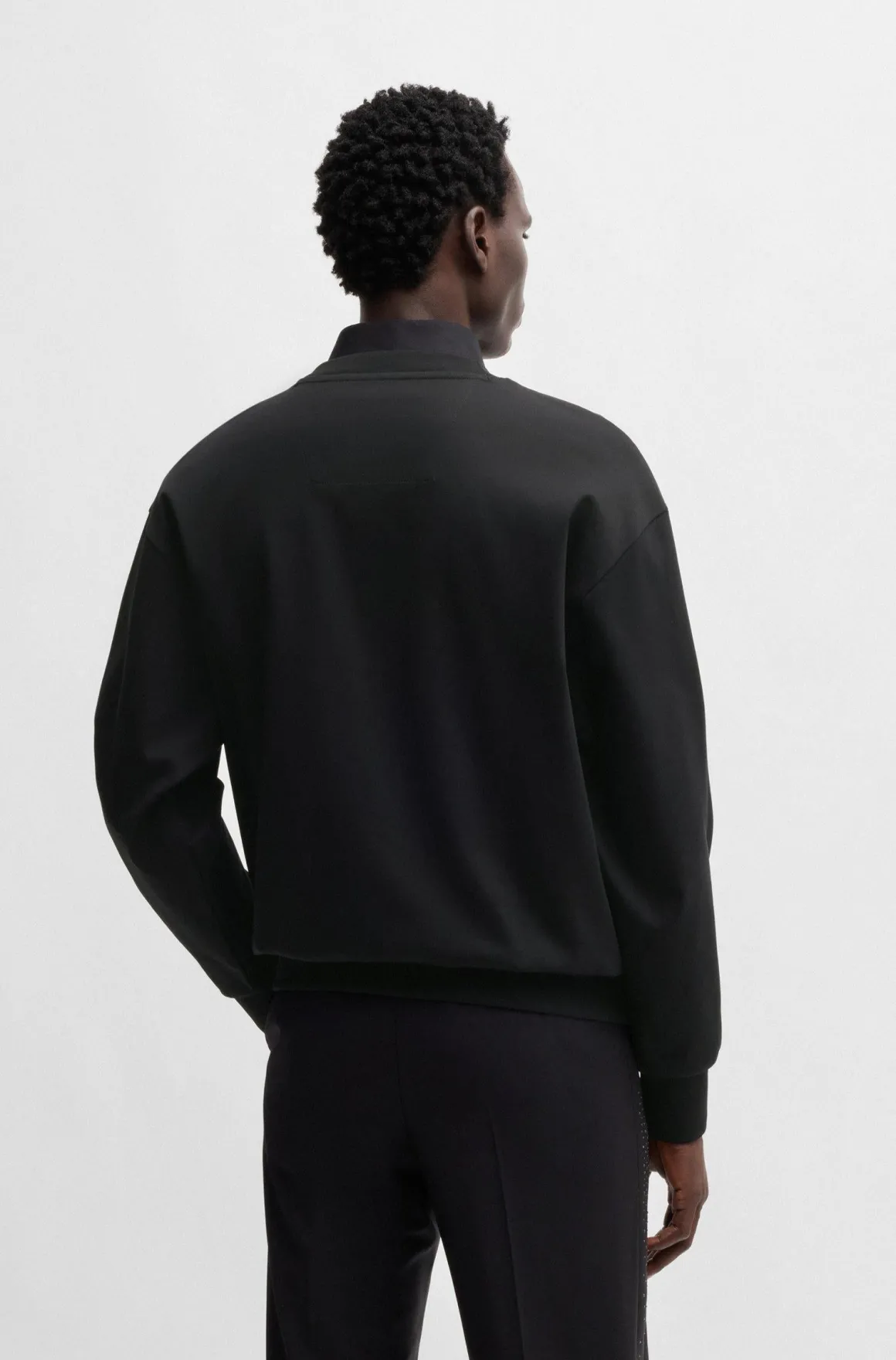 Felpa girocollo con logo glitterato