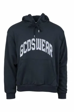 Felpa Hoodie GCDS Uomo con Logo Frontale Glitterato