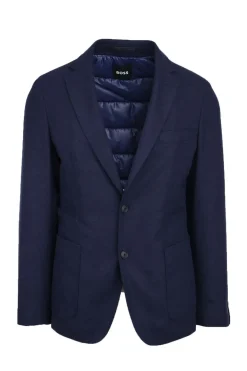 Giacca blazer in lana con trapunta interna