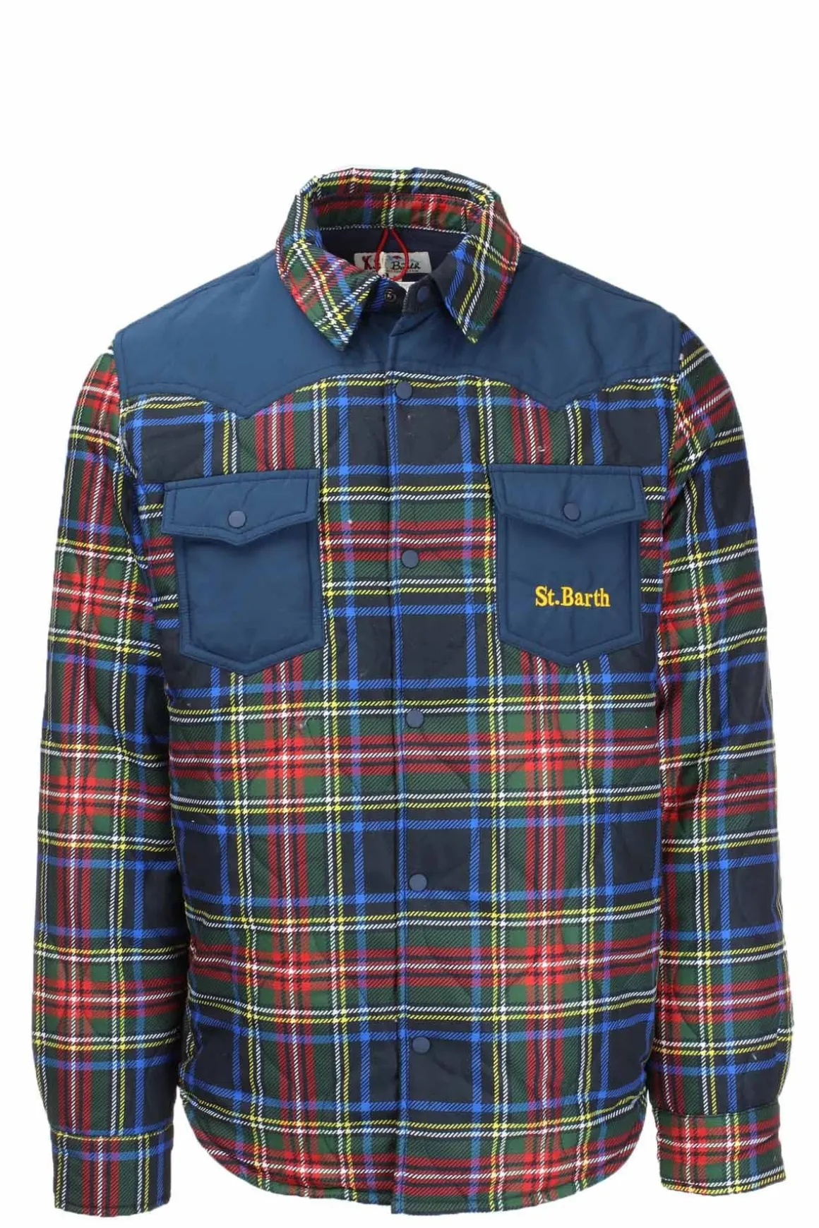 Giacca camicia over imbottita a quadri tartan