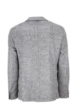 Giacca monopetto in tessuto stretch a quadri