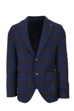 Giacca monopetto lana quadri