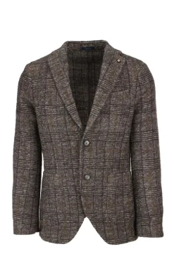 Giacca monopetto lana quadri