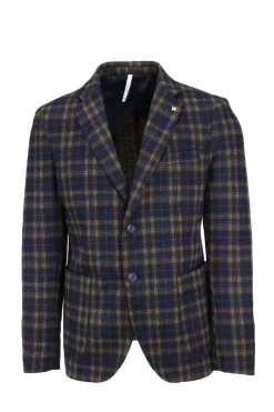Giacca monopetto lana quadri