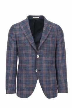 Giacca sfoderata quadri 2 bottoni