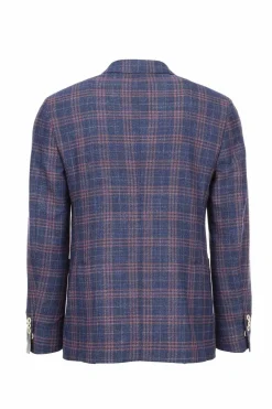 Giacca sfoderata quadri 2 bottoni