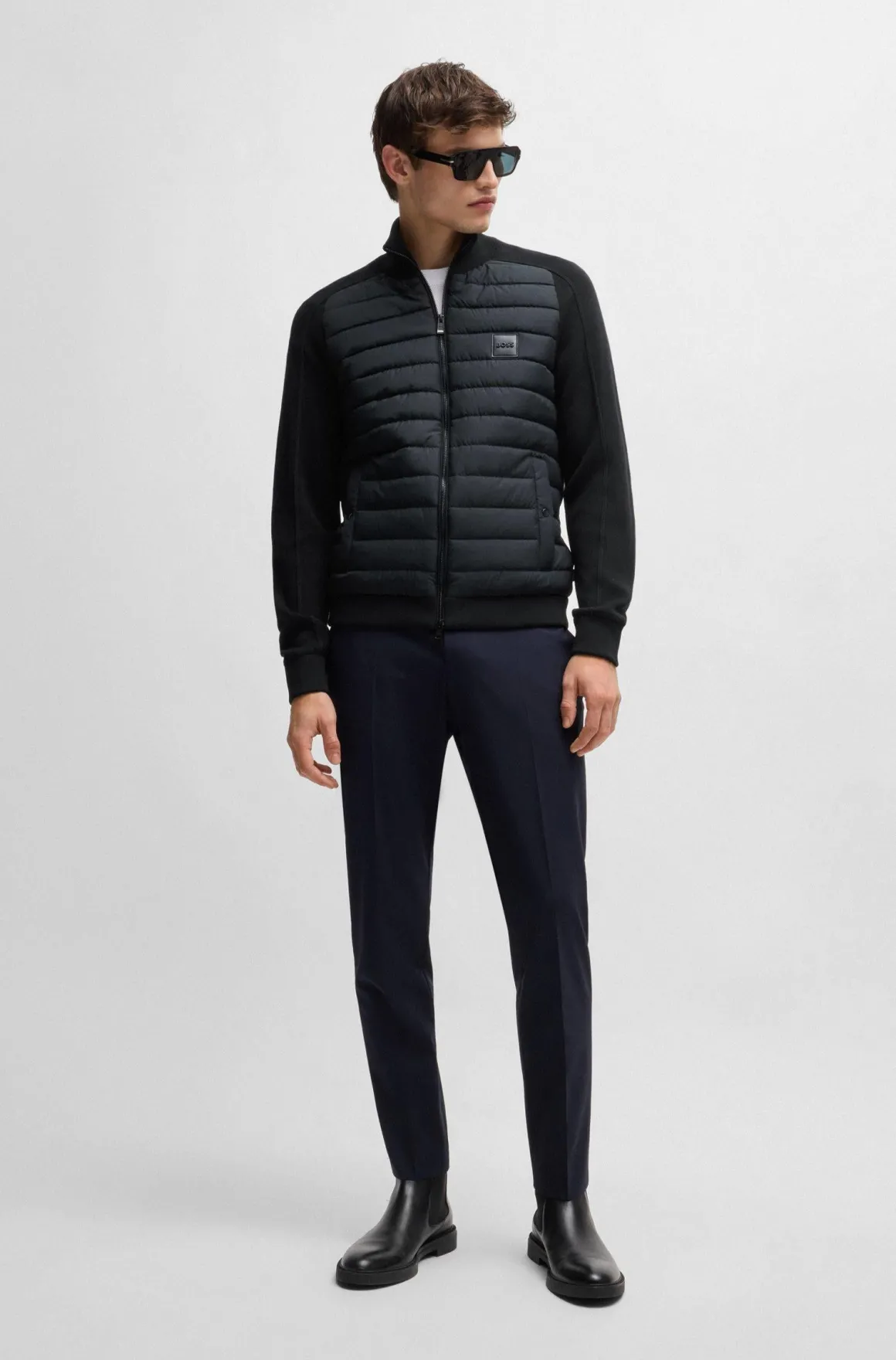 Giubbotto bitessuto con trapunta orizzontale