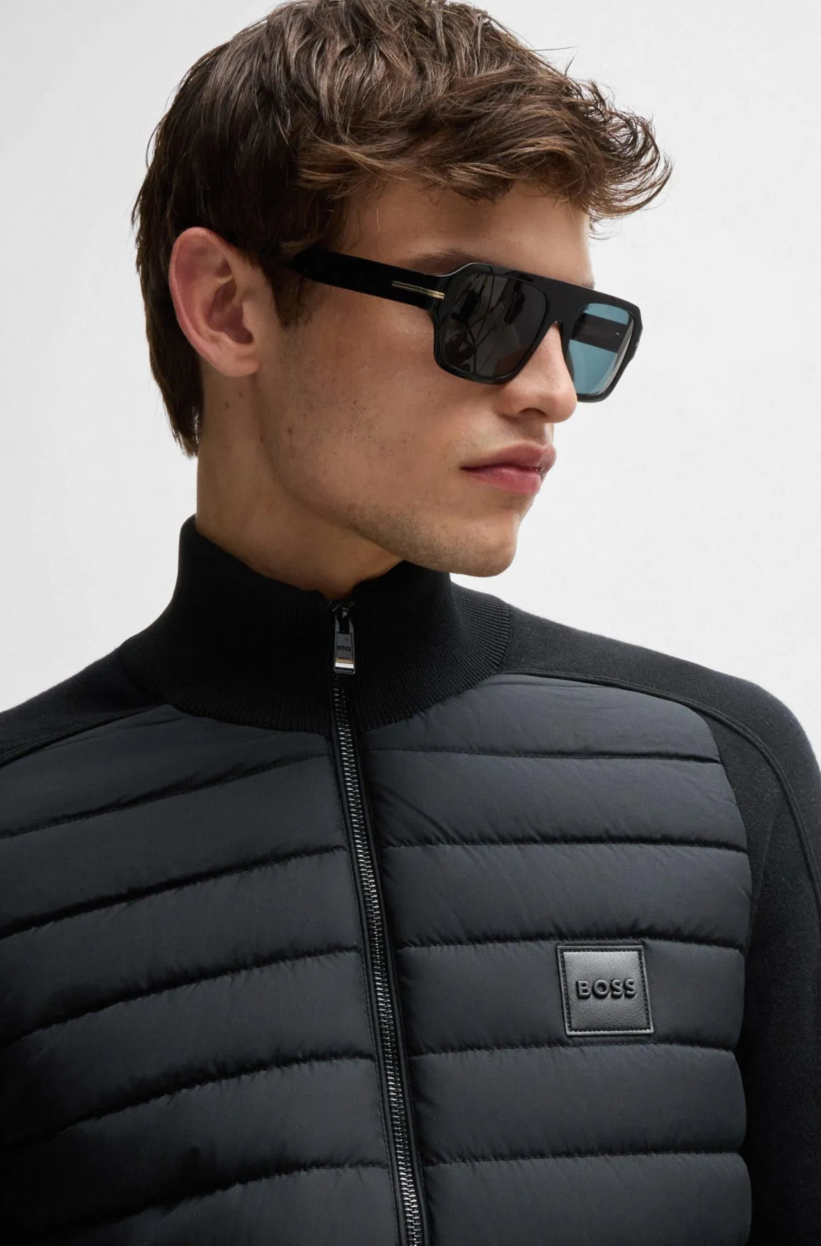 Giubbotto bitessuto con trapunta orizzontale