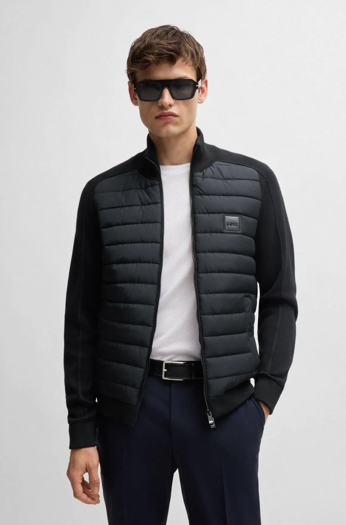 Giubbotto bitessuto con trapunta orizzontale