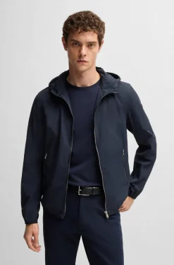 Giubbotto in nylon stropicciato con cappuccio