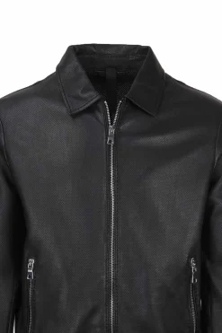 Giubbotto in pelle microforata