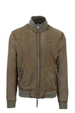 Giubbotto in pelle scamosciata microforata