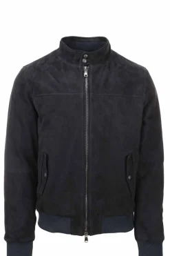 Giubbotto in pelle scamosciata imbottito