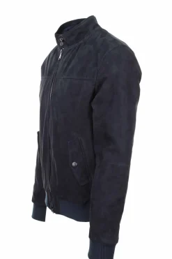 Giubbotto in pelle scamosciata imbottito