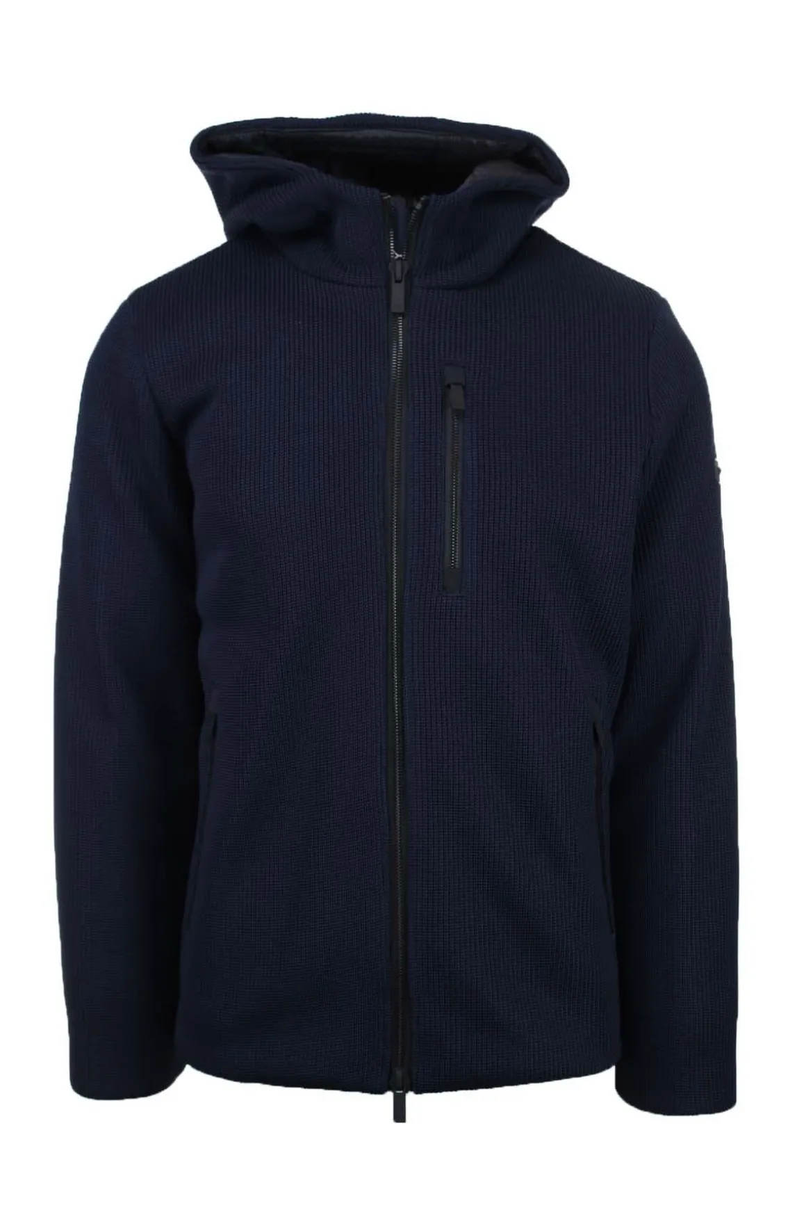 Giubbotto in tricotech con cappuccio