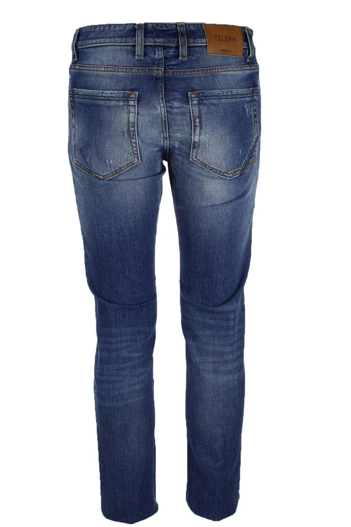 Jeans denim 5 tasche con rotture