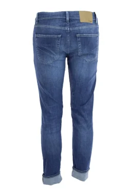 Jeans denim 5 tasche con toppe