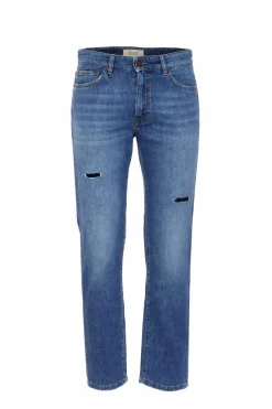 Jeans Uomo 5 Tasche Denim Used con Rotture