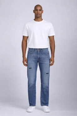 Jeans Uomo 5 Tasche Denim Used con Rotture