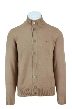 Maglia cardigan collo alto bottoni