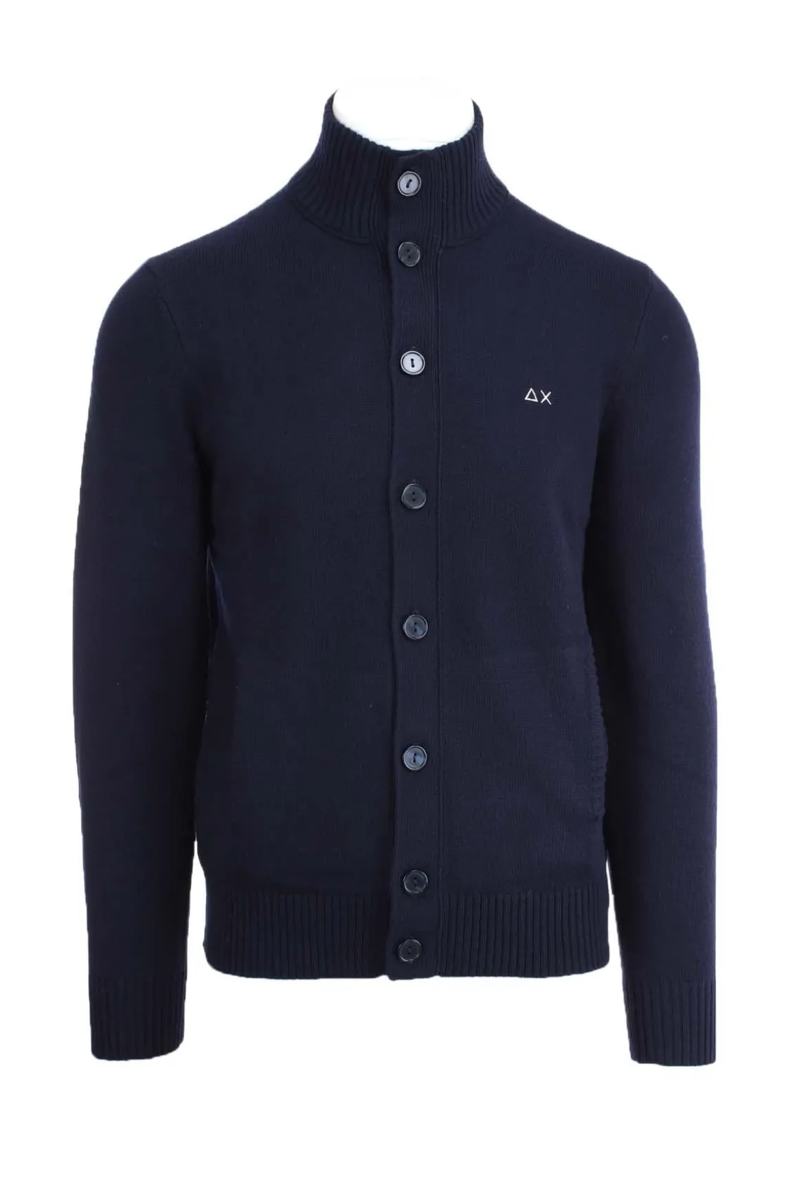 Maglia cardigan collo alto bottoni