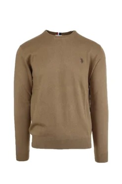 Maglia girocollo in cotone e cachemire con logo