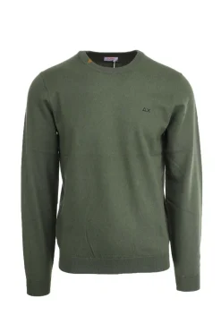 Maglia girocollo in lana e cotone