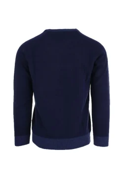 Maglia girocollo in lana bicolore