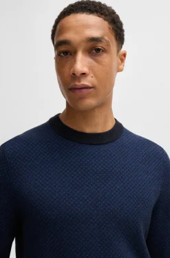 Maglia girocollo in lana e cotone.