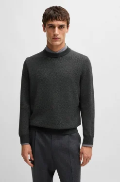 Maglia girocollo in lana e cotone.