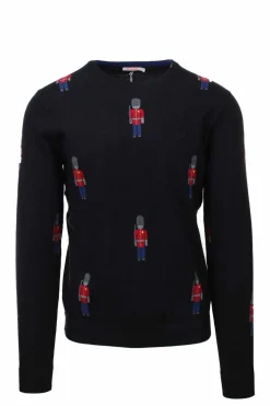 Maglia girocollo in lana fantasia soldatini