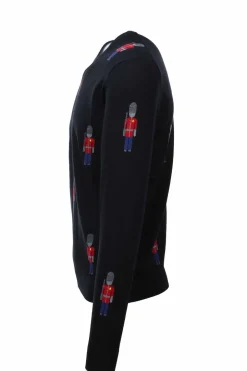 Maglia girocollo in lana fantasia soldatini