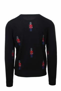 Maglia girocollo in lana fantasia soldatini